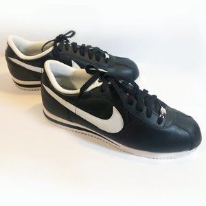 Nike Cortez Black Leather Sneakers